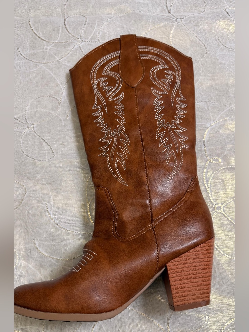 Brown Western Cowboy Boots – Size 36 – Embroidered - Picture 4 of 11
